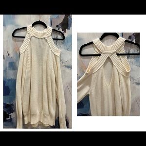 Free People cold shoulder open back sweater
